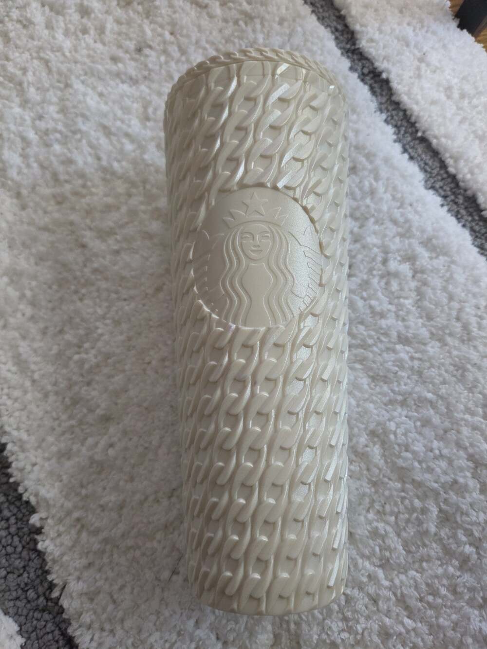 Starbucks White Textured Reusable Cold Cup – No Straw